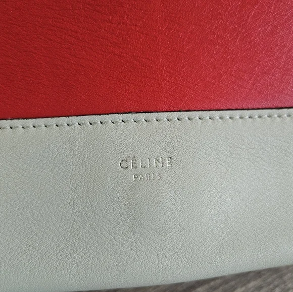 Celine Medium Frame Bag Red & Jade Green Calfskin Leather Fall 2017 Phoebe Philo